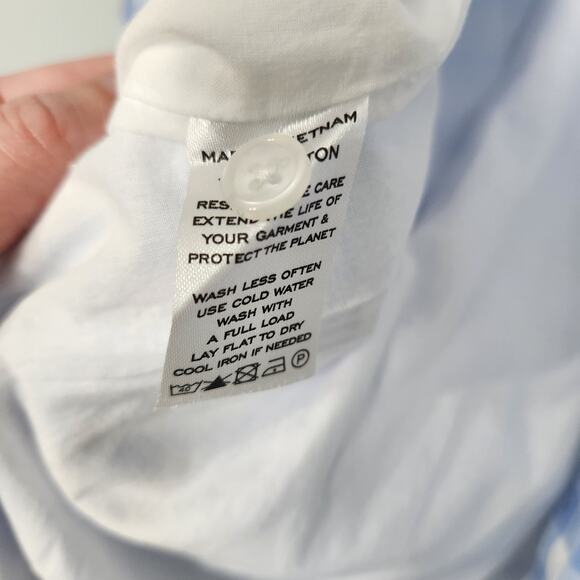 Hill House Colette Blue Jacquard Check Ruffle Long Sleeve Mini Dress, XS - Picture 14 of 14